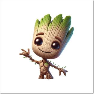 baby groot illustration Posters and Art